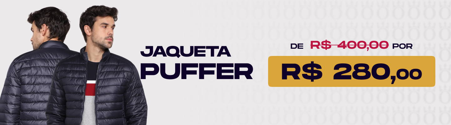 Jaqueta Puffer de R$ 400,00 por R$ 280,00